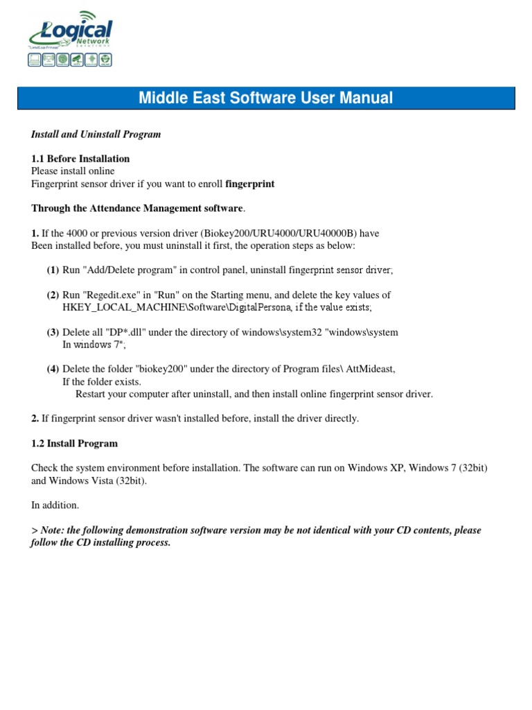 Fingerprint Sensor Driver Installation Guide | PDF | Installation ...