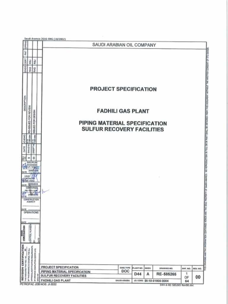 Piping Material Specification | PDF