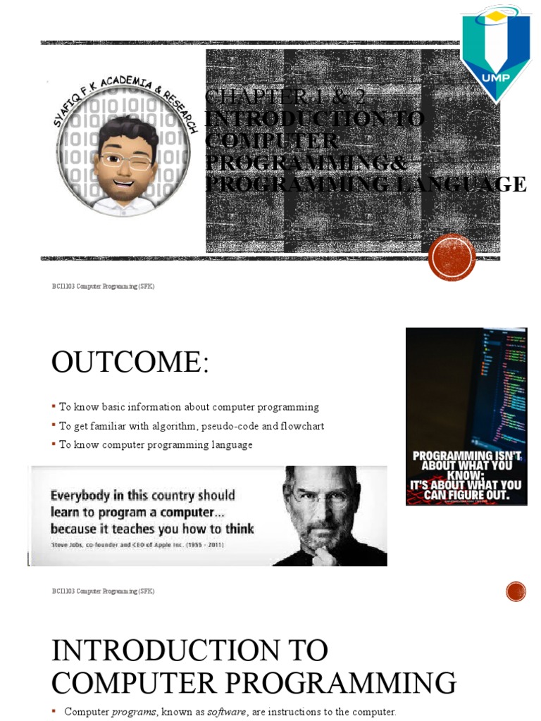 Chapter 1 & 2 - IntroToProgramming | PDF | Programming | Computer Program