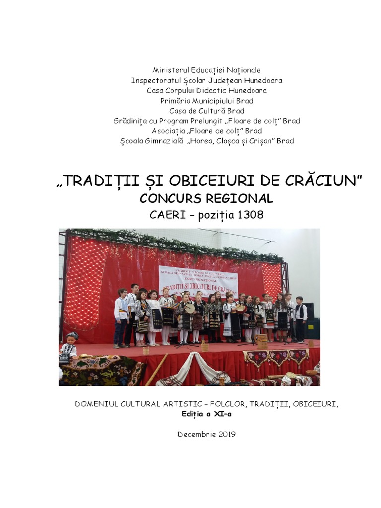 0 Proiect Traditii Si Obiceiuri de Craciun Caeri | PDF