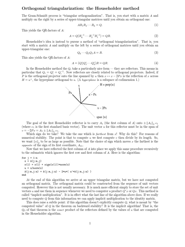 Orthogonal Triangularization PDF
