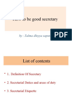 How To Be Good Secretary