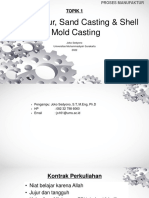 Topik 1 Pendahuluan Dan Sand Dan Shell Mold Casting