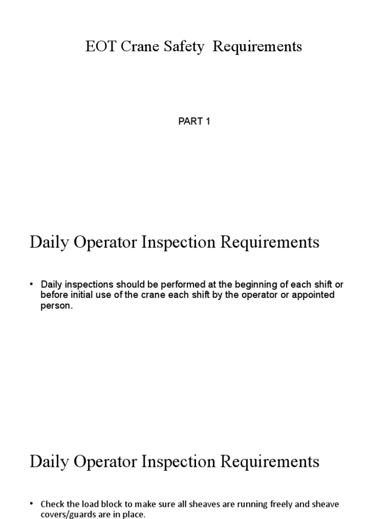 EOT CRANE SAFETY PART 1 PDF