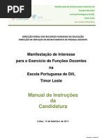 dili - Manual da candidatura - Manifestação de interesse para o exercício de funções docentes na Escola Portuguesa de Díli; 2011.set.15