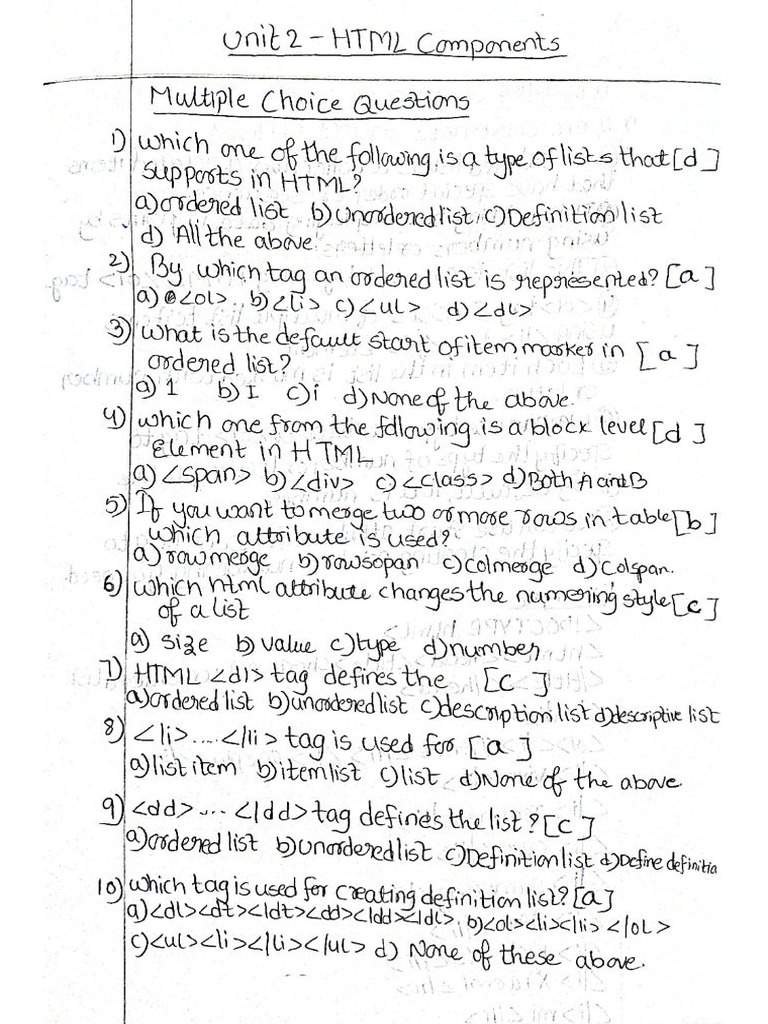 2.HTML Components | PDF