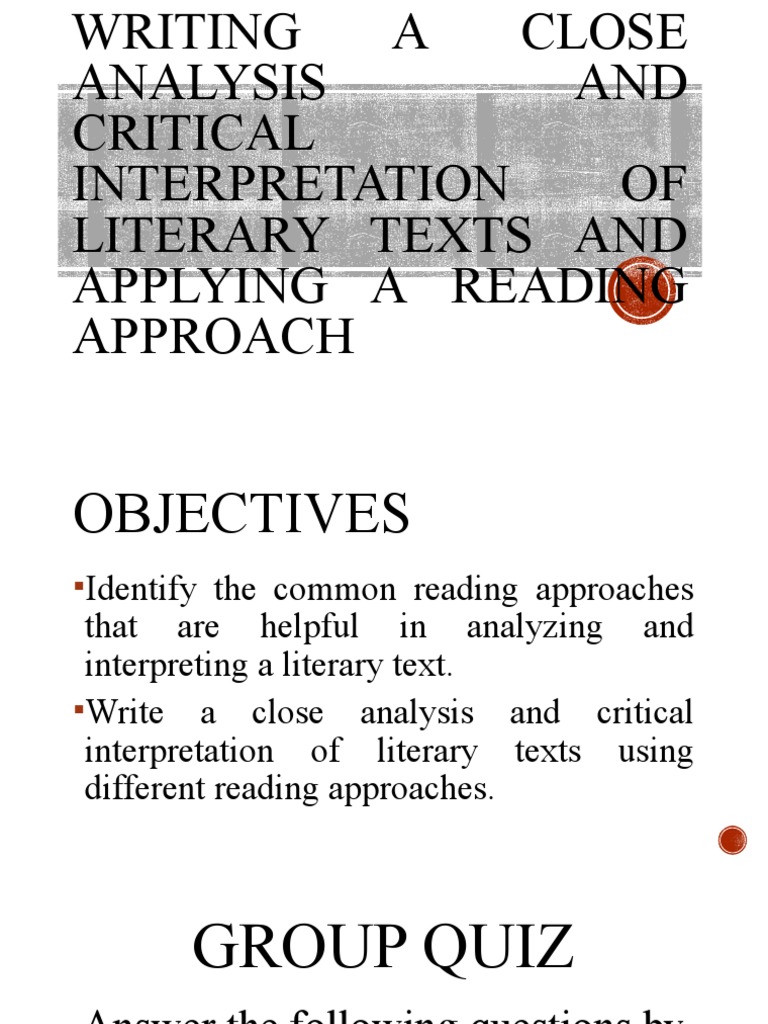 Close Analysis of Literary Texts | PDF | Speed Reading | Behavior ...