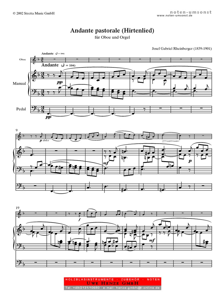 Rheinberger Andante Pastorale PDF