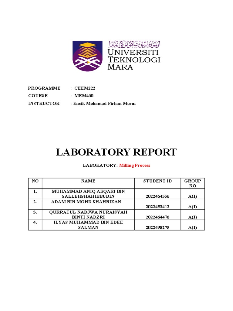 Mem460 Milling Report(A) PDF