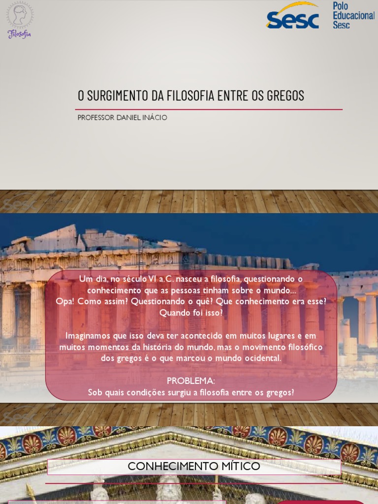 Apresentação - Surgimento Da Filosofia Entre Os Gregos | PDF