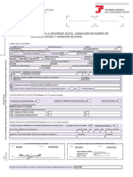 Solicitud De: Afiliación A La Seguridad Social, Asignación de Número de Seguridad Social Y Variación de Datos