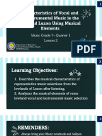 Characteristics of Vocal and Instrumental Music in The Lowland Luzon Using Musical Elements