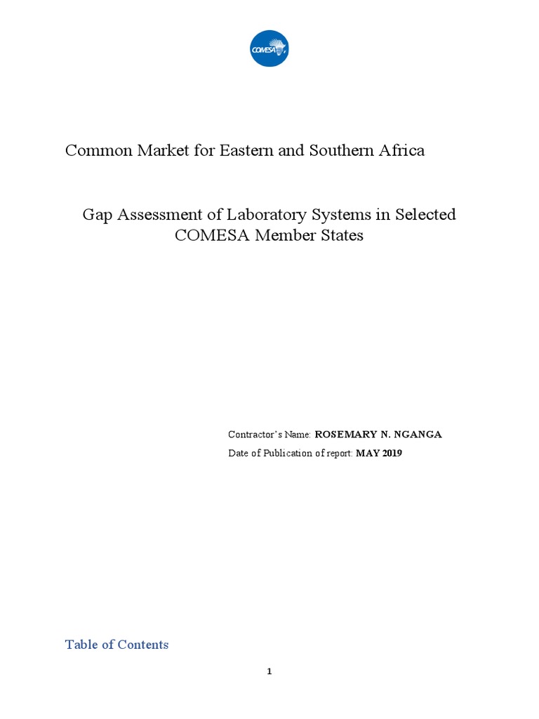Gap assessment report for labs in selected comesa member states pdf