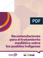 Recomendaciones para El Tratamiento Mediático Sobre Los Pueblos Indígenas