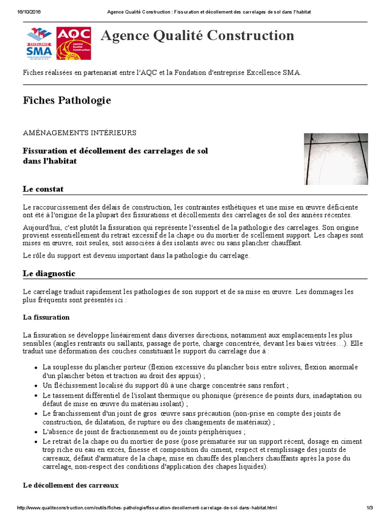 F2 Fissuration Et Décollement Des Carrelages de Sol Dans L'habitat — free download