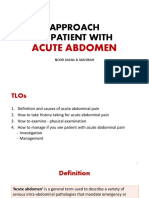 Approach To Patient With Acute Abdomen
