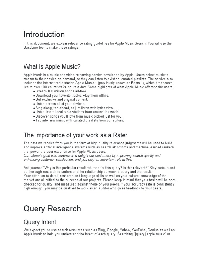 Apple Music Rater Guidelines | PDF