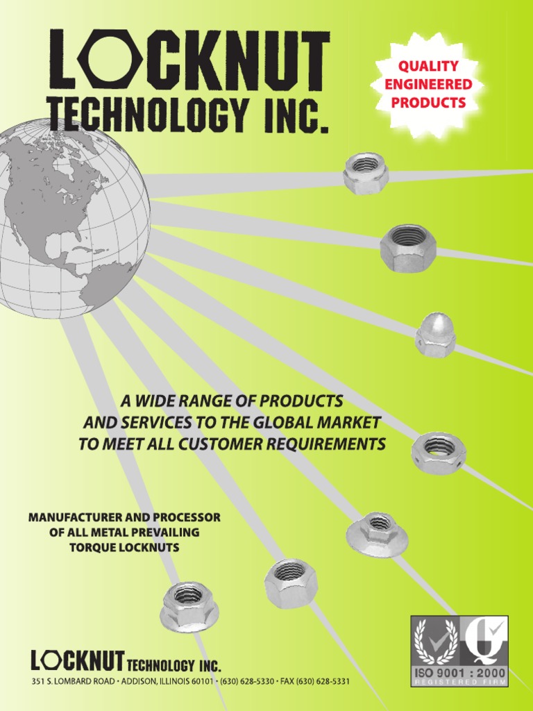 Locknut Technology Catalog Overview | PDF | Screw | Nut (Hardware)