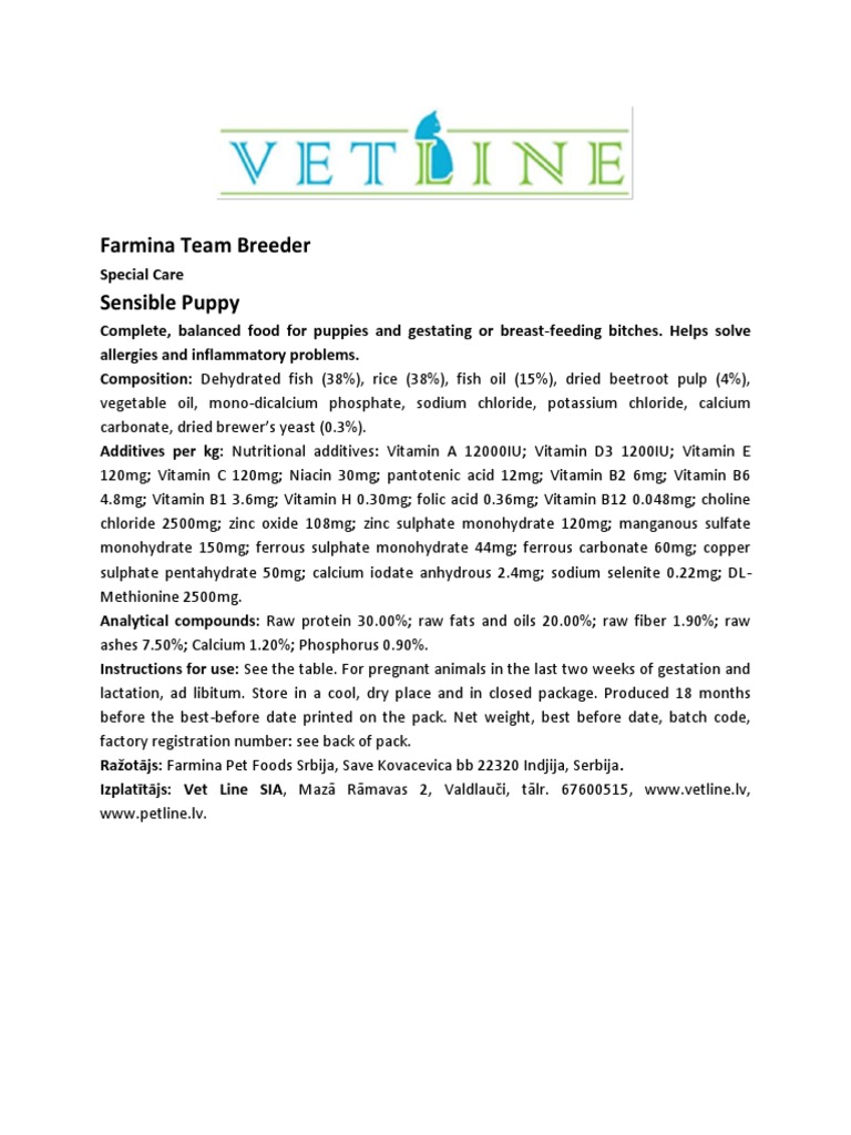 Farmina Team Breeder Sensible Puppy EN PDF
