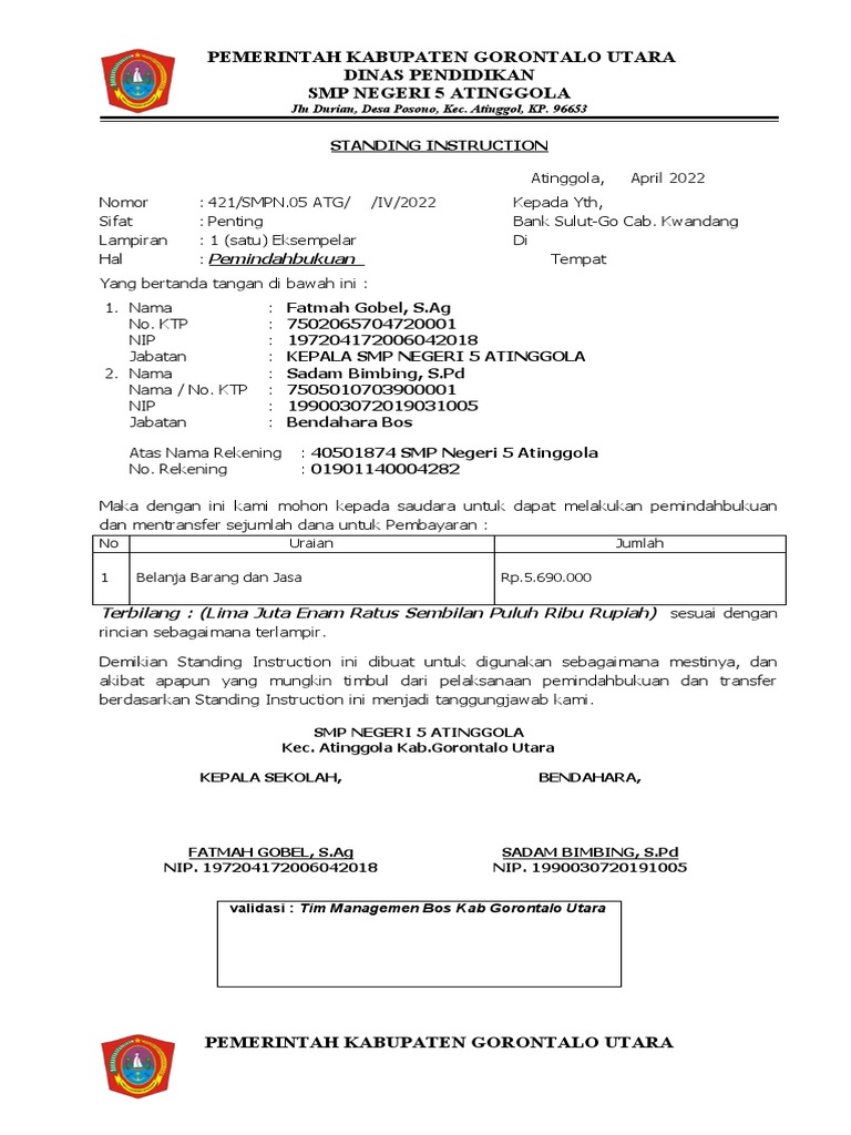 Standing Instruction PDF