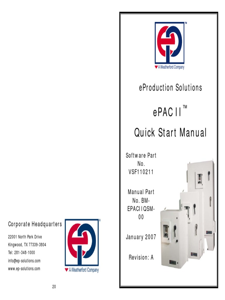 ePACII - Quick Start Manual | PDF | Electric Motor | Menu (Computing)
