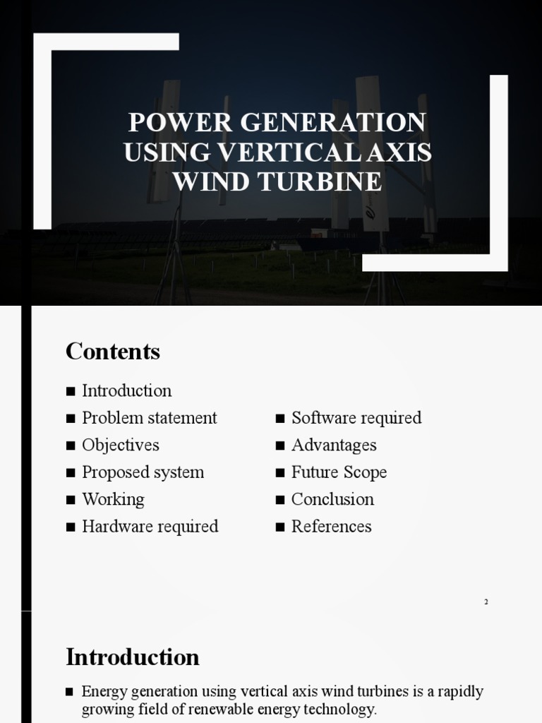 Vertical Axis Wind Turbine | PDF | Wind Power | Wind Turbine