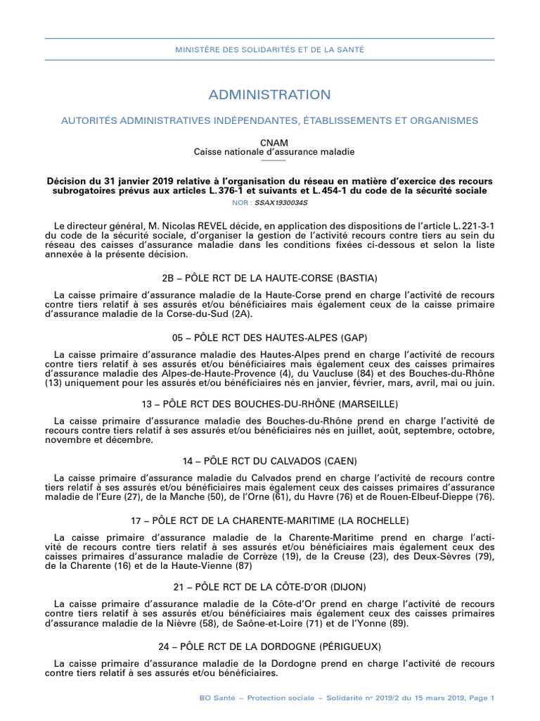 Organisation des recours CPAM 2019 | PDF