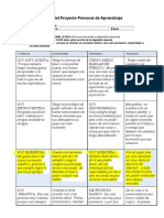 Matriz Del Proyecto Personal de Aprendizaje - N1