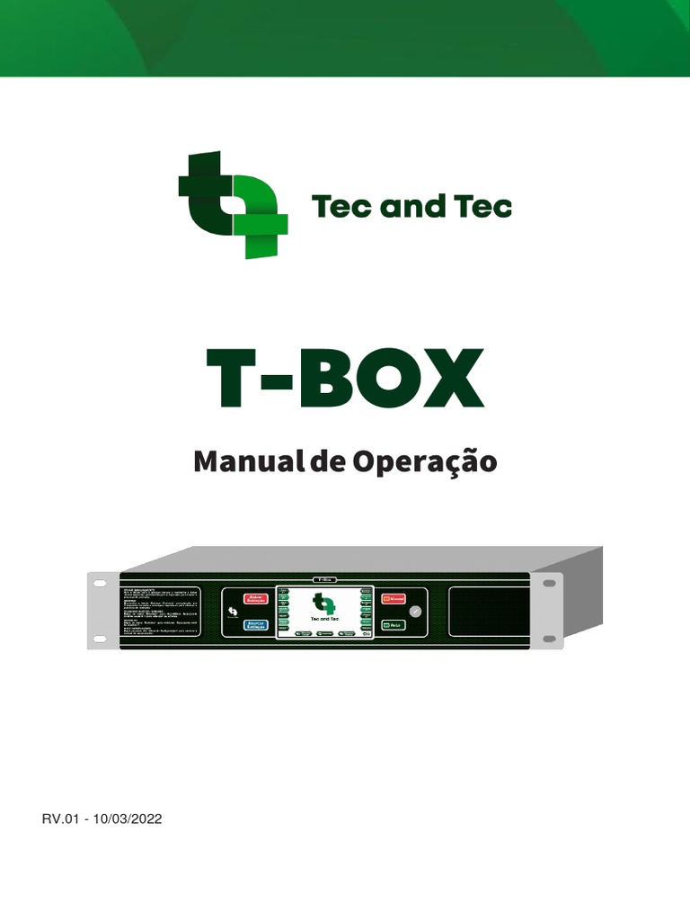 Manual de Operação T-Box | PDF | Relé | Armazenamento de dados de ...