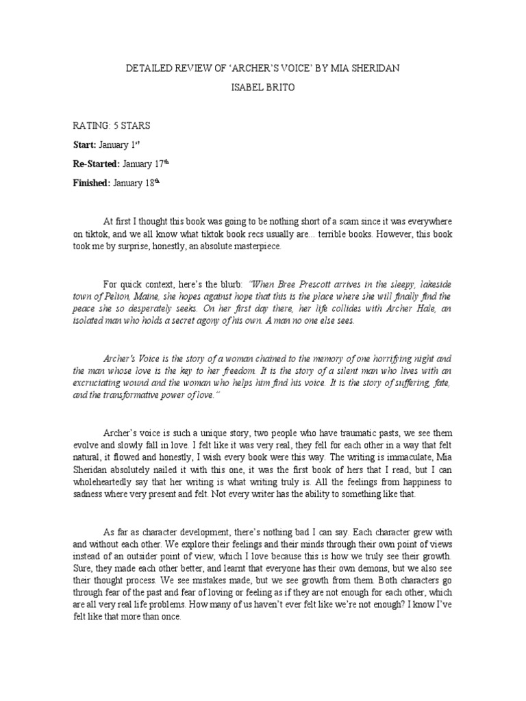 Archer's Voice Review PDF