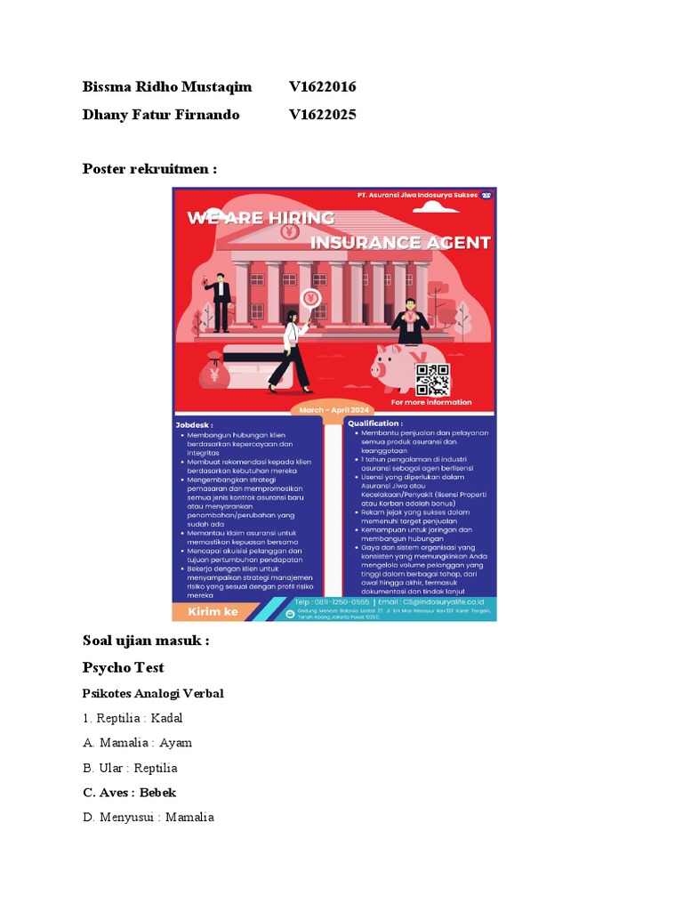 Kelompok MSDM Poster Dan Soal Uji Masuk | PDF