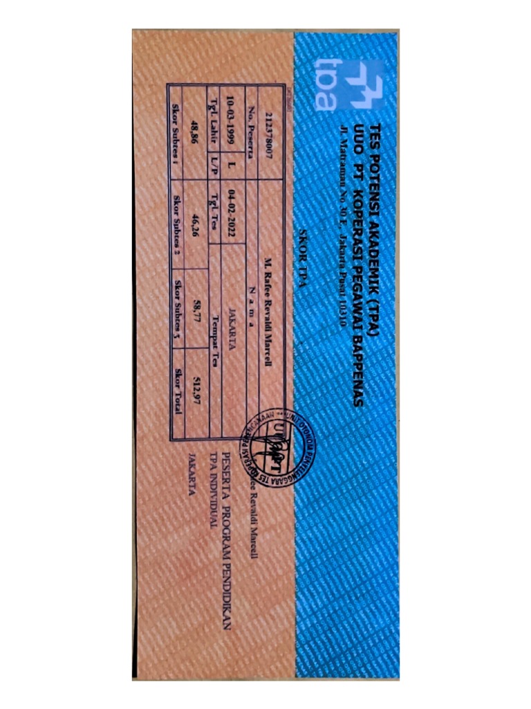 Sertifikat TPA Bappenas - M. Rafee Revaldi Marcell | PDF