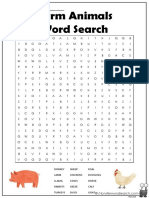 Farm Animals Word Search