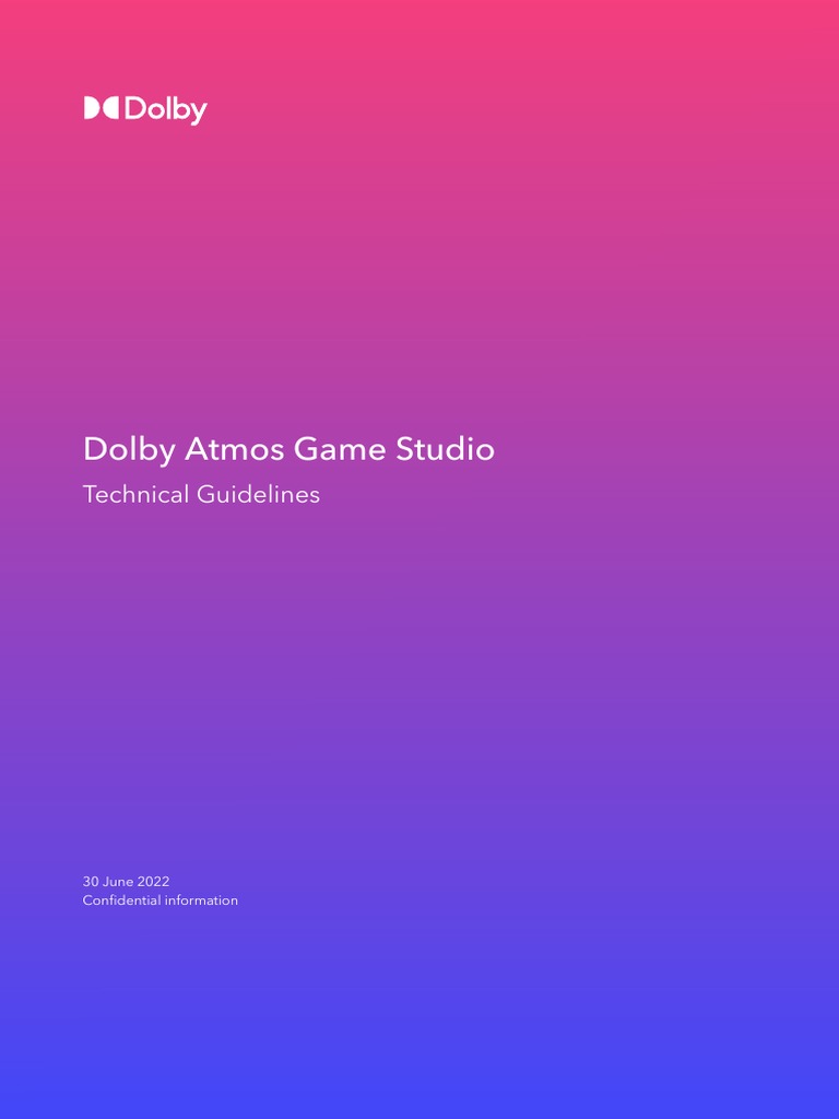 Dolby Atmos Game Studio Technical Guidelines | PDF | Loudspeaker
