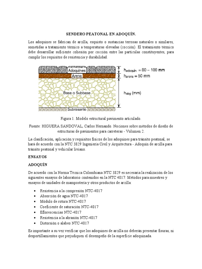 Sendero Peatonal con Adoquines de Arcilla | PDF | Hormigón | Arcilla