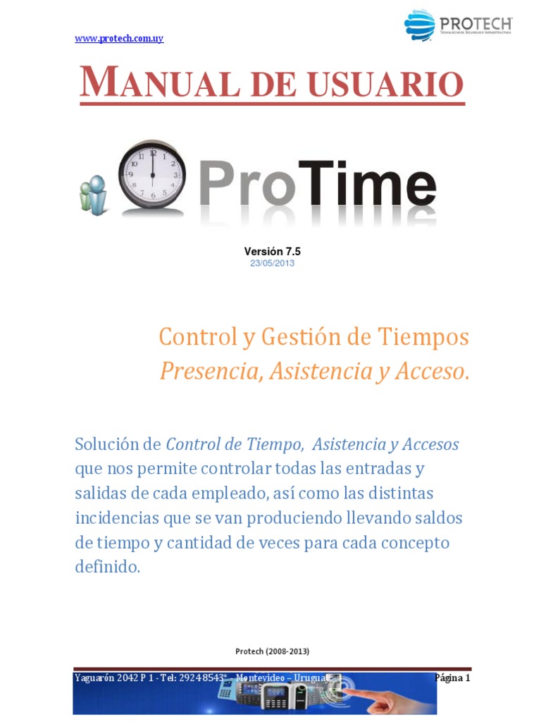 Manual ProTime Uruguay 7.5 | PDF