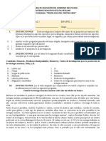 Español 1 Parcial 1 Trimestre 3