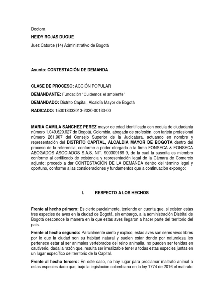Contestacion Accion Popular (Pruebas) 1 | PDF | Alcalde | Gobierno