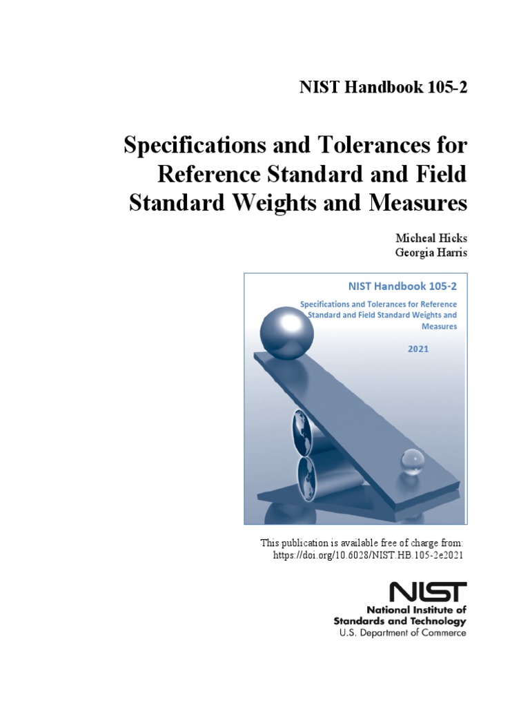 NIST HB 1052e2021 PDF Calibration Metrology