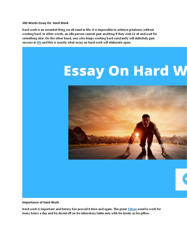 The Key to Success: Importance of Hard Work | PDF