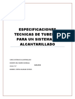 Especificaciones Tecnicas de Tuberias para Un Sistema de Alcantarillado