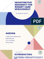 Admin Assessment To Primary Care Improvement