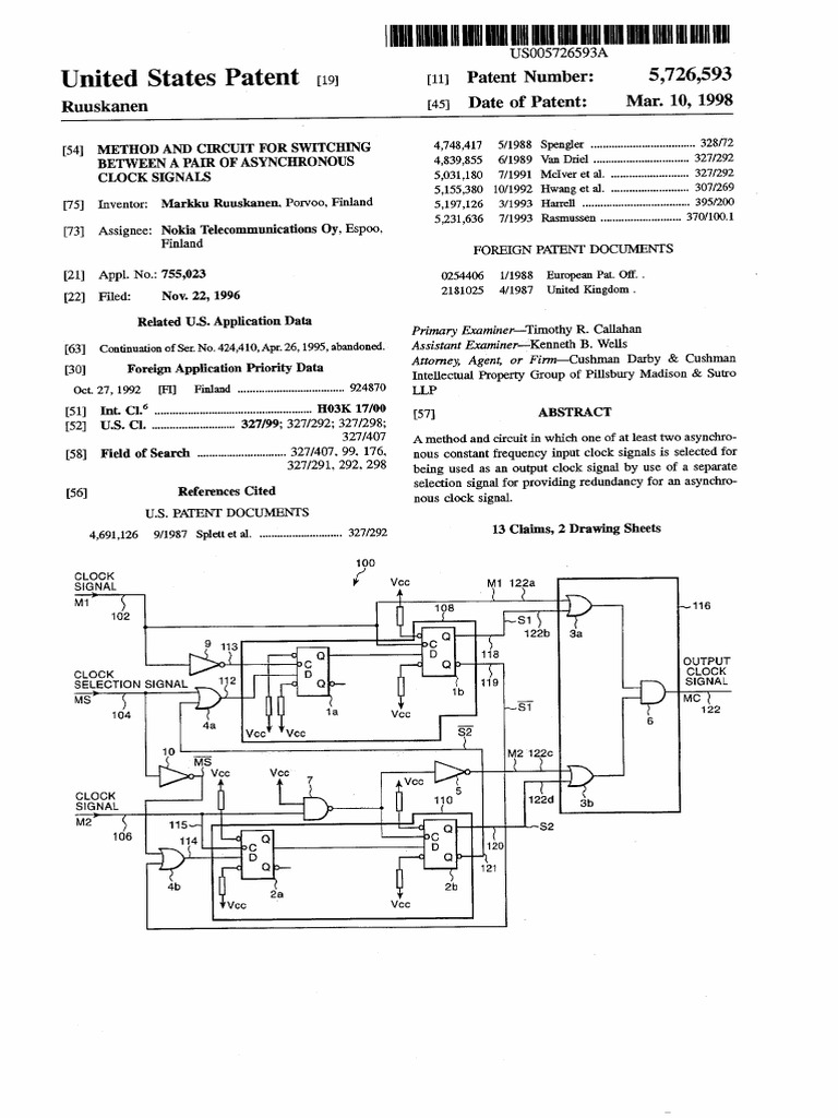 Method and Circuit For Switching Between A Pair of Asynchronous Clock
