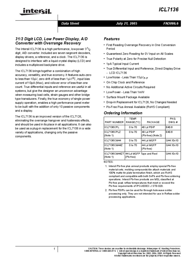 ICL7136 | PDF