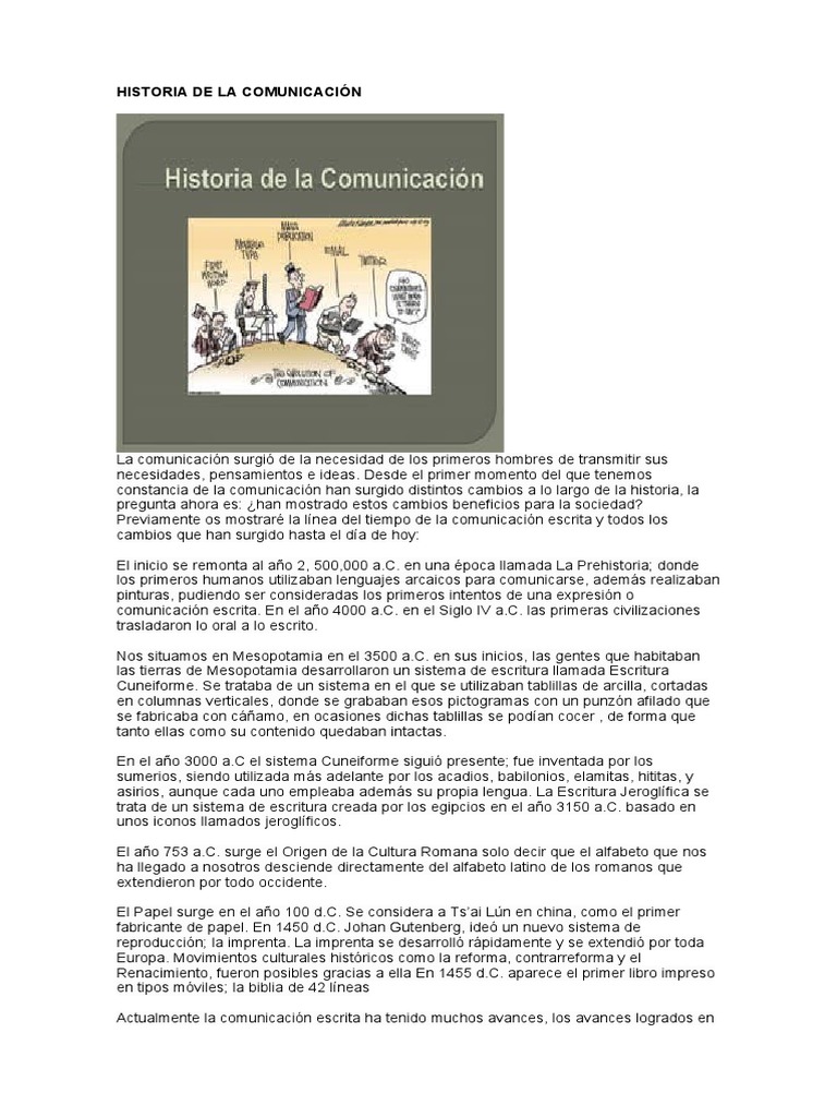 Historia de La Comunicación | PDF | Comunicación | Comunicación humana