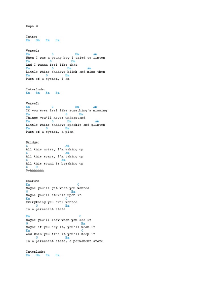 Coldplay White Shadows PDF