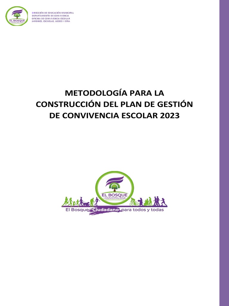 Plan de Gestión de Convivencia Escolar 2023 | PDF | Evaluación