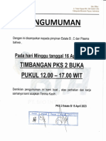 Jadwal Timbangan 16 April 2023