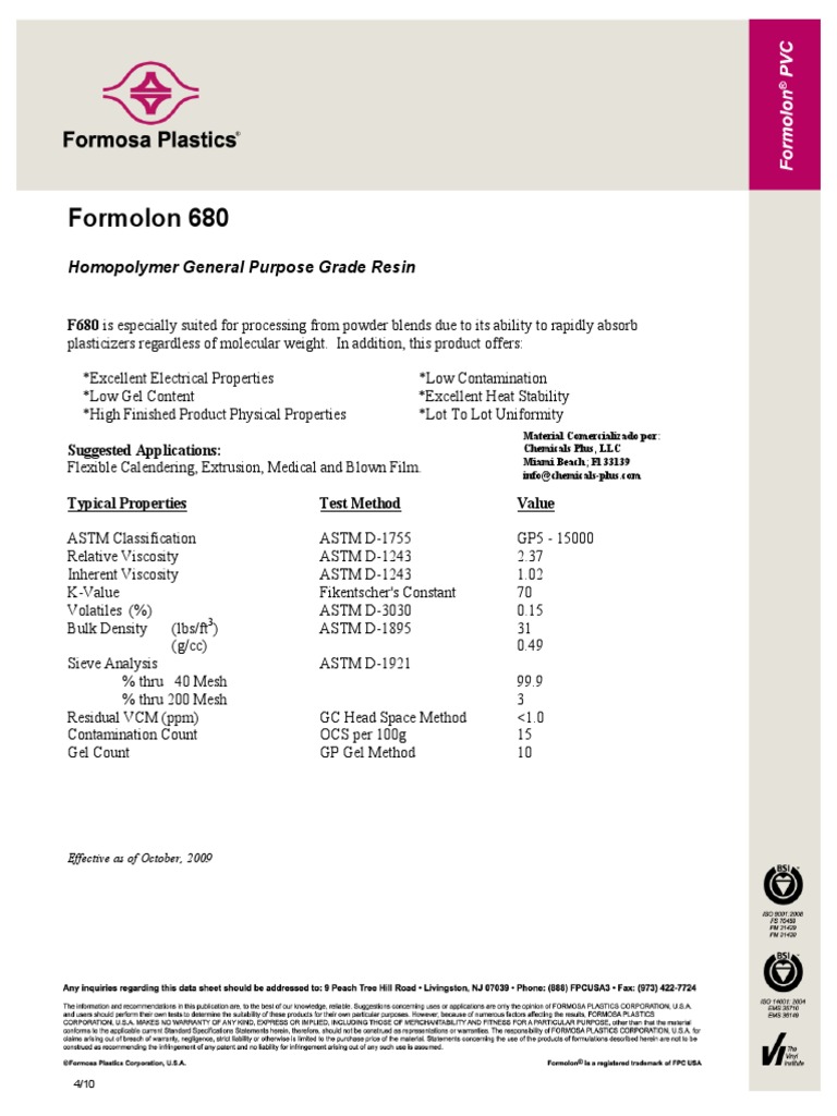 PVC Formolon 680 K70 | PDF
