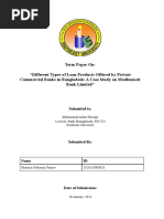 Different Types of Loan Products Offered by Private Commercial Banks in Bangladesh - A Case Study On Modhumoti Bank Limited